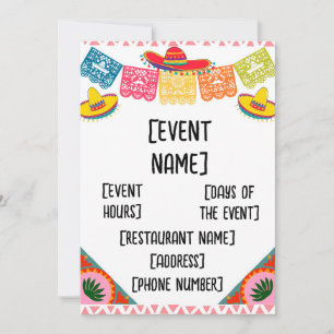 Mexican restaurant event invitation