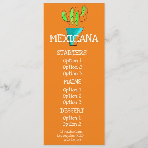 Mexican restaurant food dinner menu