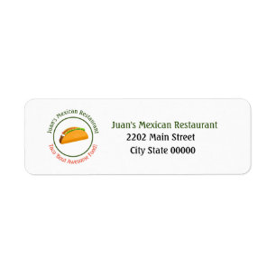 Mexican Restaurant Taco Logo Custom Label