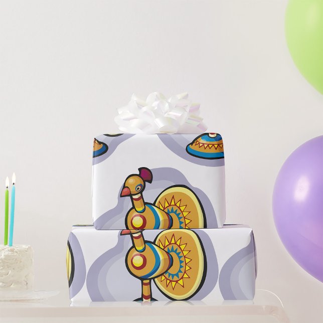 Mexican Rooster Toy Wrapping Paper (Creator Uploaded)