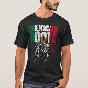 Mexican Roots Mexico Heritage Flag T-Shirt