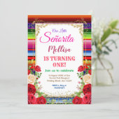 Mexican Roses Flowers with Gold Glitter Birthday  Invitation (Standing Front)