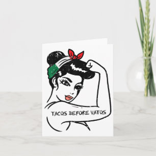 Mexican Rosie Strong Woman Tacos Before Vatos Cinc Card