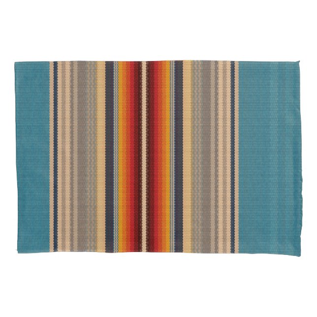 Mexican Rug: Colorful Stripes Seamless. Pillow Case (Front)