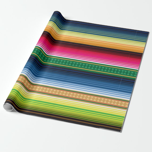 Mexican Rug Colorful Wrapping Paper (Unrolled)