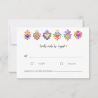 MEXICAN SACRED HEARTS RSVP CARD