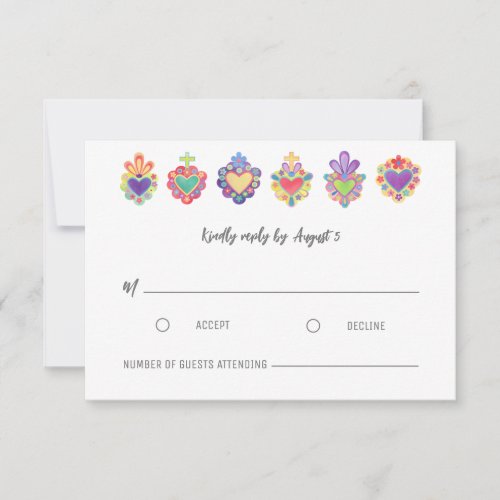 MEXICAN SACRED HEARTS RSVP CARD
