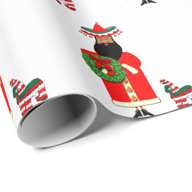 Mexican Santa Gift Wrapping Paper (Roll Corner)