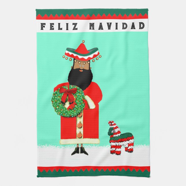 Mexican Santa Kitchen Towel (Vertical)