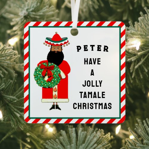 Mexican Santa personalized Metal Ornament