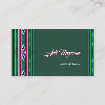 Mexican Sarape Pattern Business Card by aura2000 at Zazzle