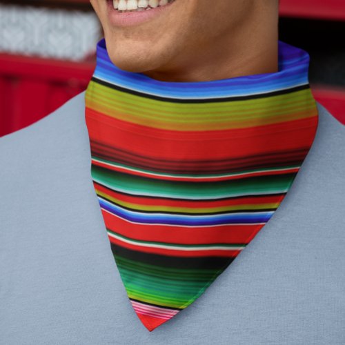 Mexican Sarape Traditional Blanket Stripes Color Bandana