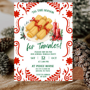Mexican Season for Tamales Christmas Fiesta Invitation