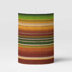 Mexican serape #1 pillar candle