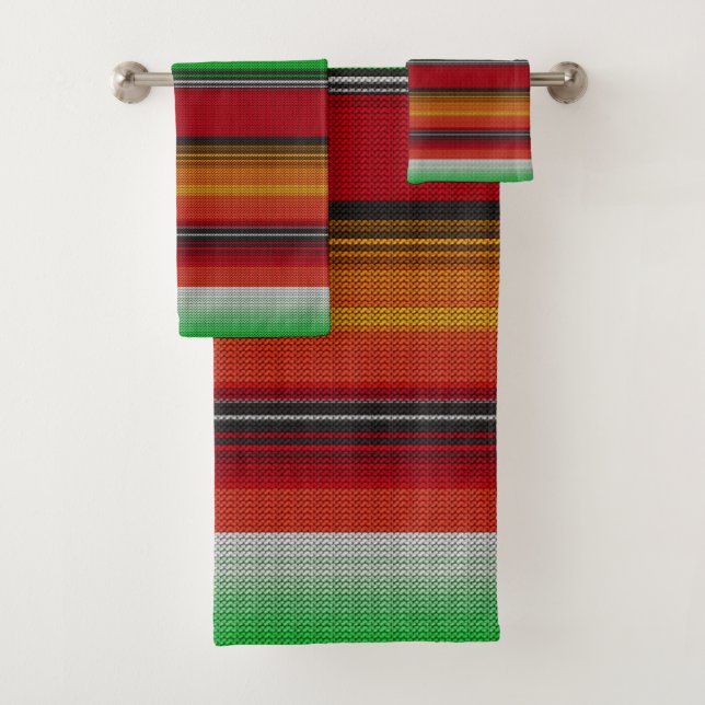 Mexican serape #6 bath towel set (Insitu)