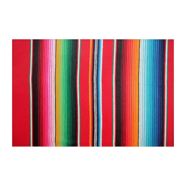 Mexican Serape Acrylic Print - Colorful Poncho  (Front)