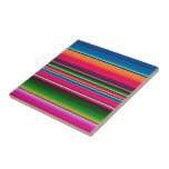 Mexican Serape Blanket Stripes Colorful Design Ceramic Tile<br><div class="desc">This design may be personalized by choosing the Edit Design option. You may also transfer onto other items. Contact me at colorflowcreations@gmail.com or use the chat option at the top of the page if you wish to have this design on another product or need assistance with this design. See more...</div>