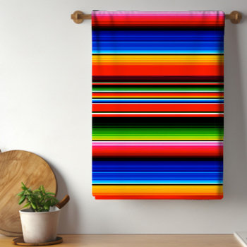 Mexican Serape Fiesta Southwestern Design Kitchen Towel by All_Occasion_Gifts at Zazzle