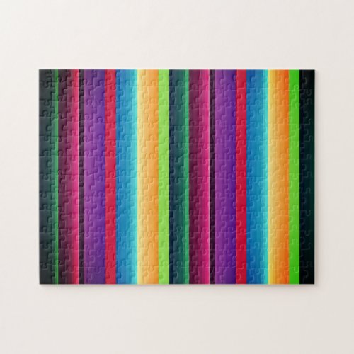 Mexican Serape Green Red Purple Blue Maize Pink Jigsaw Puzzle