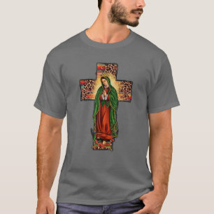 Mexican Serape Leopard Our Lady Of Guadalupe Mexic T-Shirt