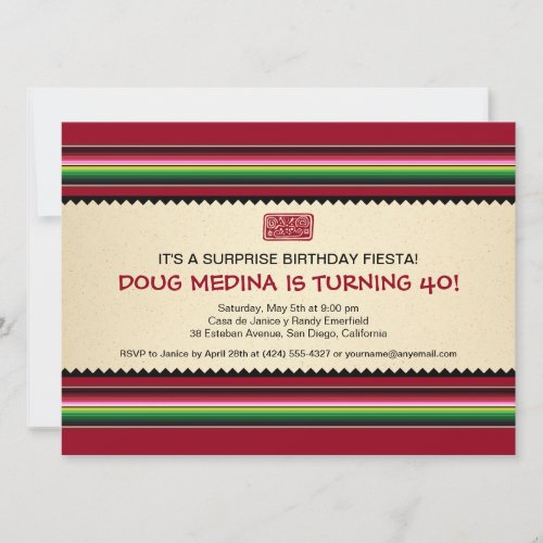 Mexican Serape Party - Horizontal Custom Invite