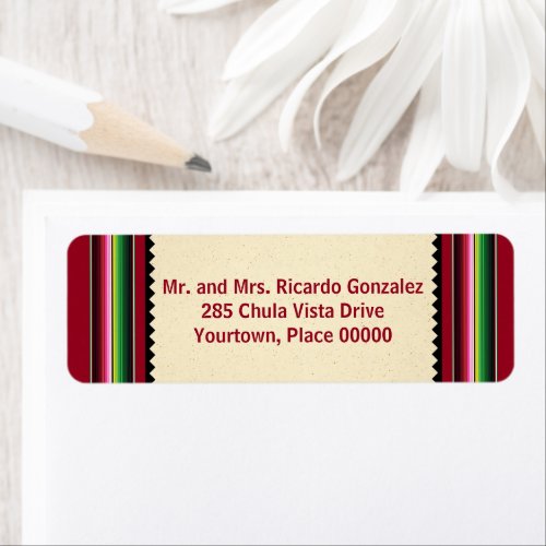 Mexican Serape Return Address Label