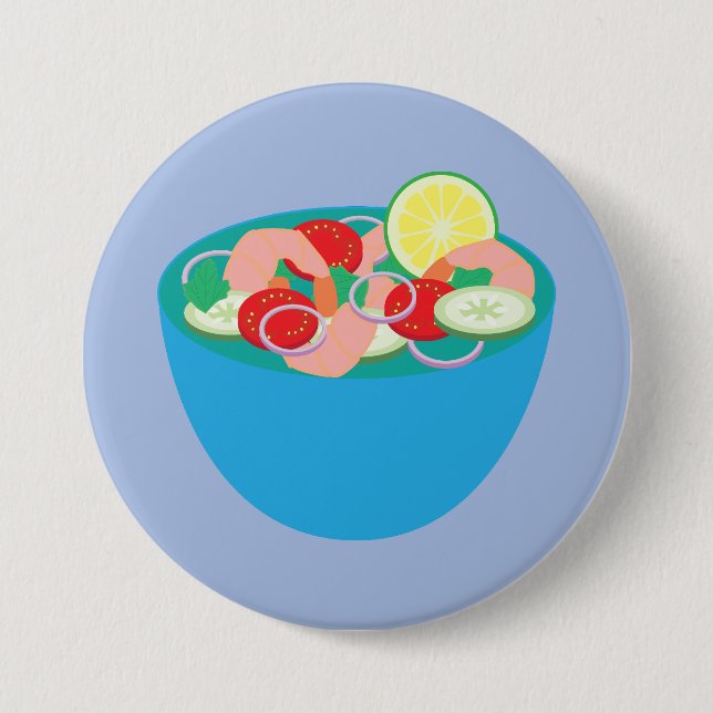 Mexican Shrimp Ceviche Button (Front)