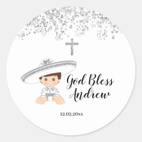 Mexican Silver Charro Baptism Sticker