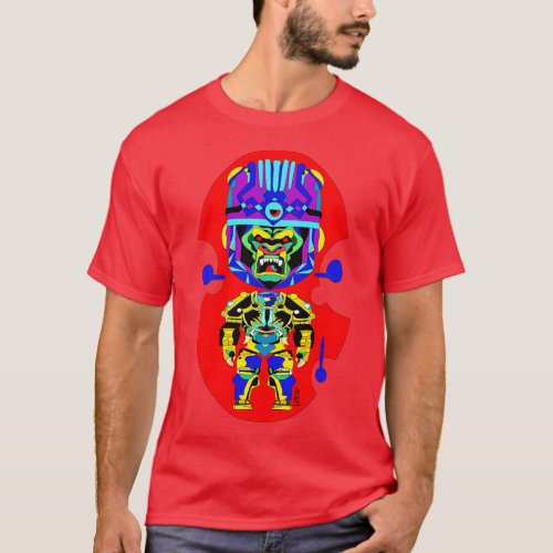 mexican sisimite ecopop ape with mecha omega armor T_Shirt
