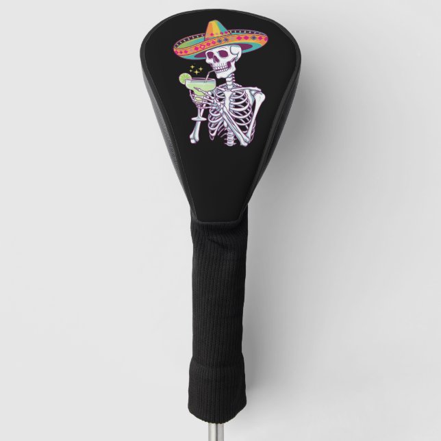 Mexican Skeleton Cinco De Mayo Margarita Fiesta Golf Head Cover (Front)