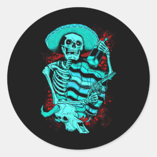 Mexican Skeleton Dead Pistolero Tequila Shirt Classic Round Sticker