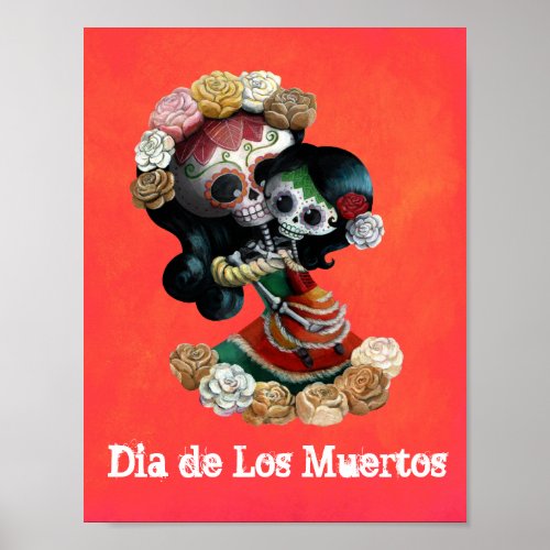 Mexican Skeleton Motherly Love Poster