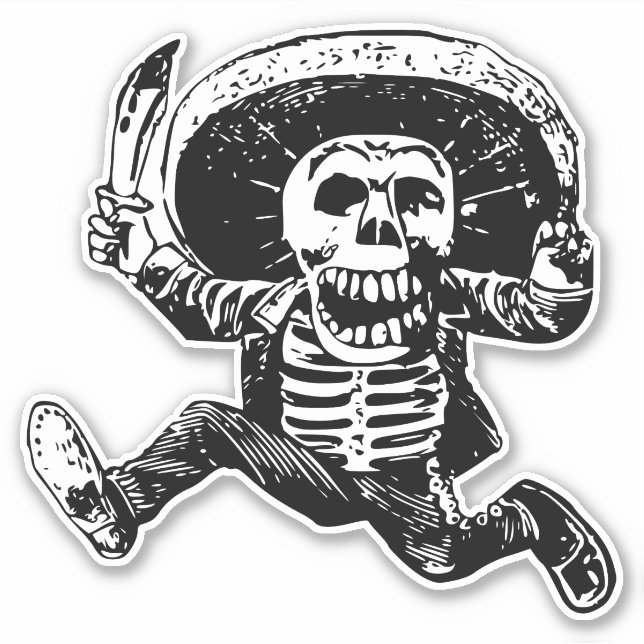 Mexican skeleton  sticker (Front)