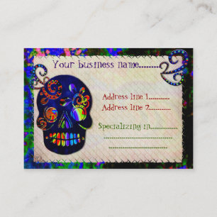 Mexican Skull 3D Festive Customs Tattoo Business Card