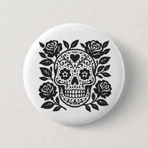 Mexican Skull Button