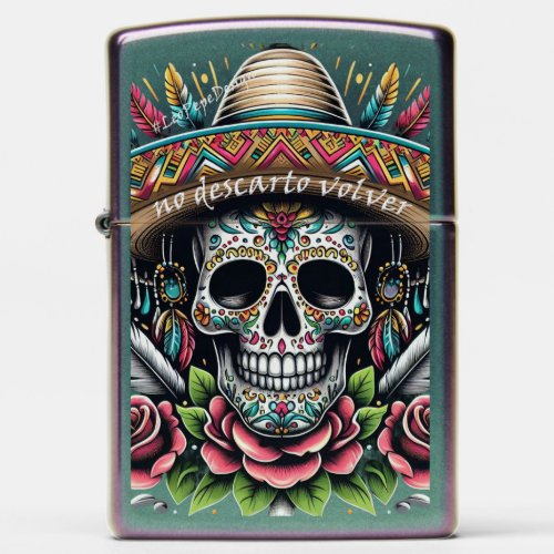 Mexican Skull Calaca Mexican Culture Sombrero Zippo Lighter