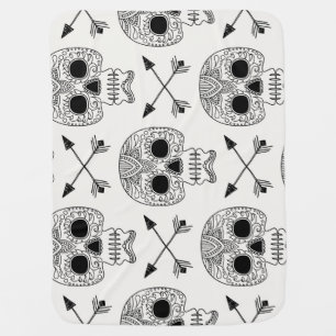 Mexican Skull Day of Dead Baby Blanket