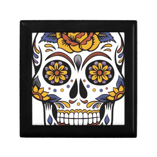 Mexican skull day of the dead jewelry box