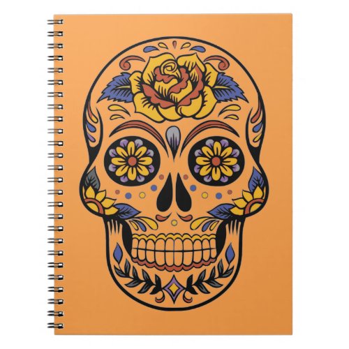 Mexican skull day of the dead notebook
