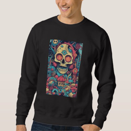 Mexican skull Dia De Los Muer Sweatshirt