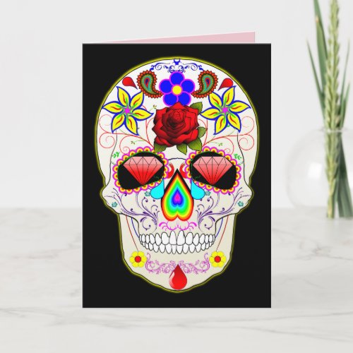 mexican skull greeting card