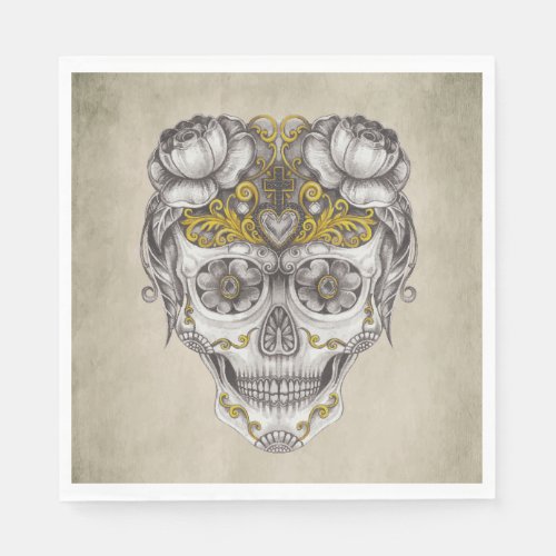 Mexican Skull Halloween Party Napkins