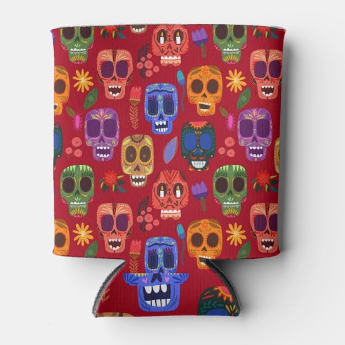 Mexican Skulls Day of Dead Can Cooler