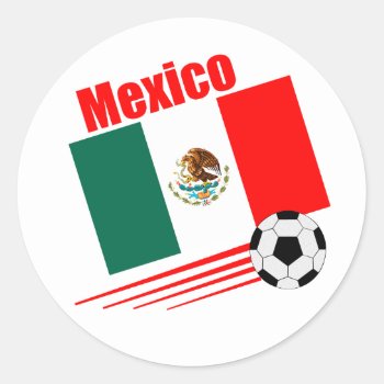 Mexican Soccer Team Classic Round Sticker by worldwidesoccer at Zazzle