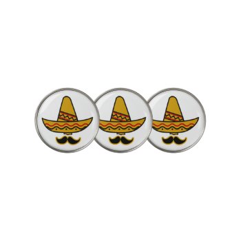 Mexican Sombrero And Mustache Golf Ball Marker by NatureTales at Zazzle