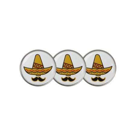 Mexican Sombrero And Mustache Golf Ball Marker