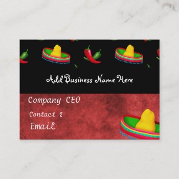 Mexican Sombrero Business Card by BusinessCardLounge at Zazzle