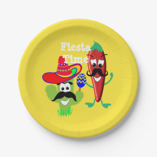 Mexican Sombrero Cactus Chilli Pepper Fiesta Party Paper Plates