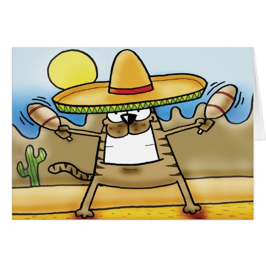 Mexican Sombrero Cat Cards (Front Horizontal)