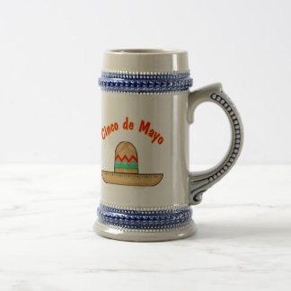 Mexican Sombrero Cinco de Mayo T-shirts and Gifts Beer Stein